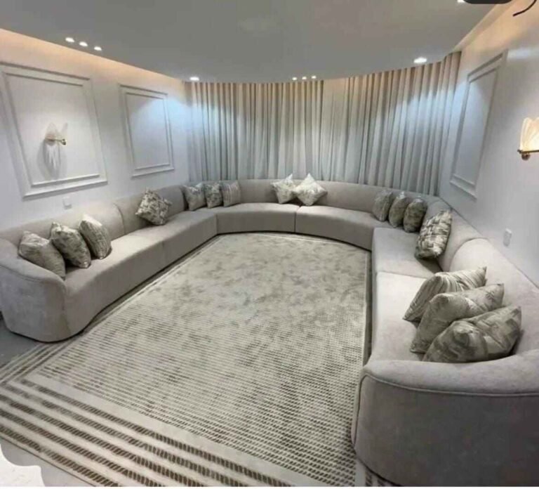 Curtains Carpets Sofas Curved Majlis Sofa Carpet in Qatar - Rahman Maintenance Qatar