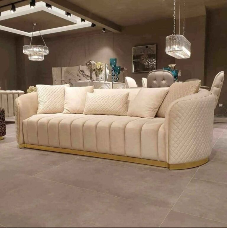 Curtains Carpets Sofas Luxury Channel Tufted Sofa in Qatar - Rahman Maintenance Qatar