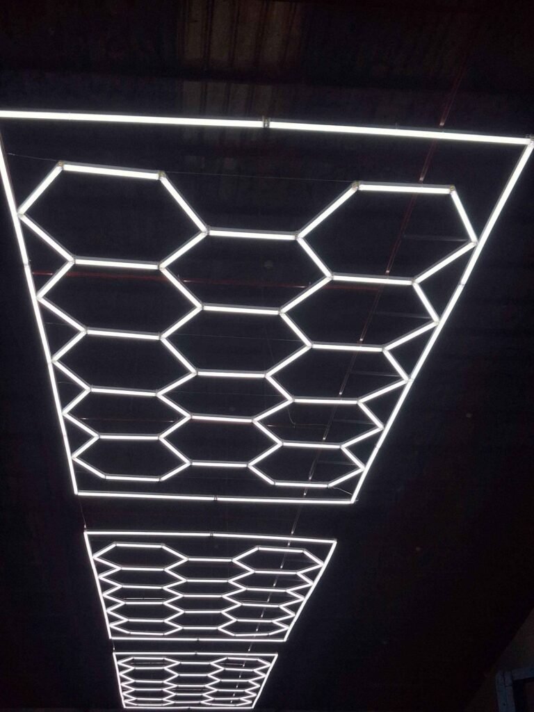 Electrical Work Hexagon Honeycomb Led Ceiling Lights in Qatar - Rahman Maintenance Qatar