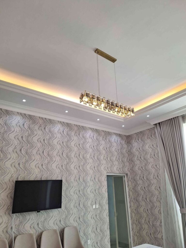 Electrical Work Crystal Chandelier Cove Lighting in Qatar - Rahman Maintenance Qatar