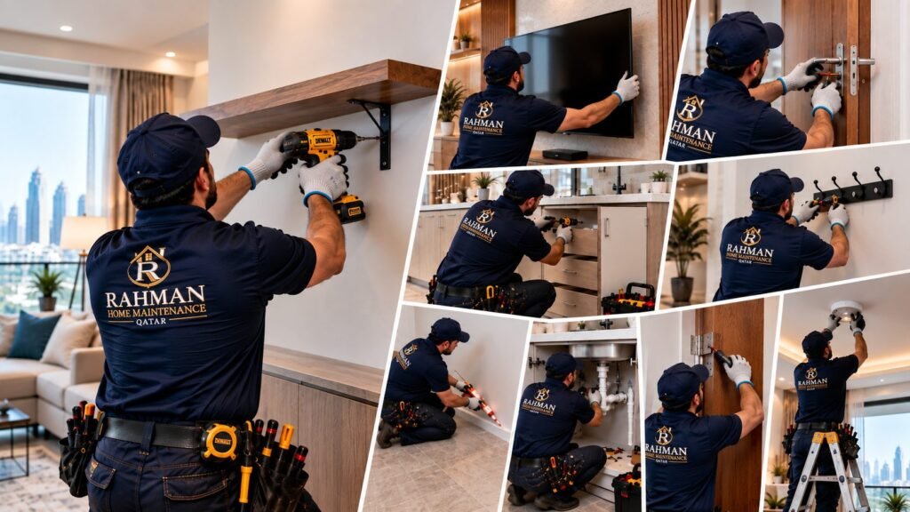 Expert handyman home repair and mounting services in Qatar